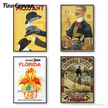 Mossant Klobuki Amtrak Florida Columbia Izposoja A. Viktorsons Cigaretni Papir Letnik Francoščina Oglaševanje Plakat Potovanja Plakat Umetnosti
