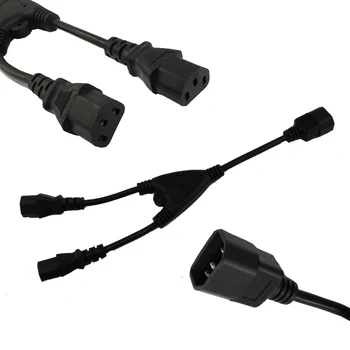 Moč Spliter Kabel C14 do C13 IEC 320 C14 Moški 2XC13 Dvojno C13 Ženski Moči, Y Tip Adapter Kabel 30 cm moč Podaljšek