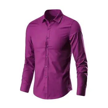 Moške Srajce Moda Poslovnih Prosti Čas River Čiste Barve Long Sleeve Majica Moški Bluzo Casual Moški Majica Plus Velikost