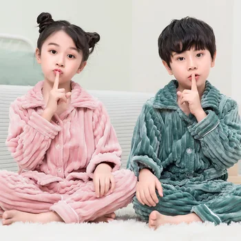 MudiPanda Pozimi Fant Pižamo Set Za Najstnike Dekleta Nightshirt Baby Domov Oblačila za Otroke Velvet Tople Pižame Otroci