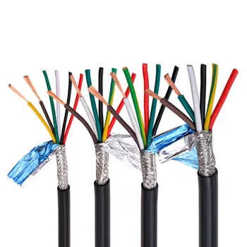 Multi-core oklopljenega kabla RVVP24AWG 0.2mm2 3 4 5 6 8 10 12 14 16 20 24 jedro anti-motnje krmilnega signala žice