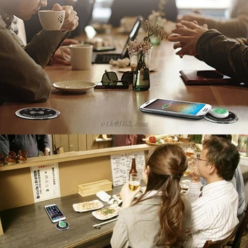 Namizje Brezžični Polnilnik Hitro Polnjenje Pad Nepremočljiva Plug Luknjo Konferenca Tabela Desk Doma Urad za iPhone, iPad, Samsung Huawei