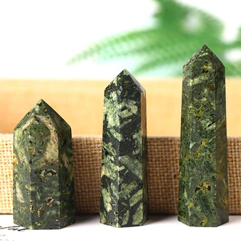 Naravni Kremen Rdeča Zelena Bambusa LeafStone Rock Mineralnih Vzorcu Reiki Healing Kamen Palico Okraski Doma Dekor Moda Preprosta