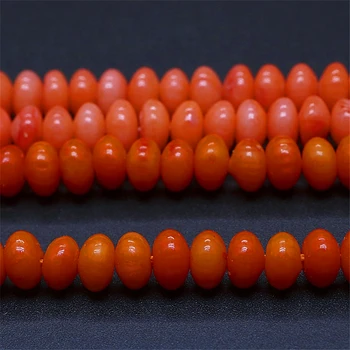 Naravno oranžno koralni kroglice 3x5mm Abakus Kamen distančnik Svoboden Kroglice za nakit, izdelava