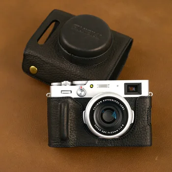 Načrt Za FUJIFILM X100V Fujinon ročno Pravega Usnja Popolno Zaščito Fotoaparat Torba za Fotoaparat torba Pokrov