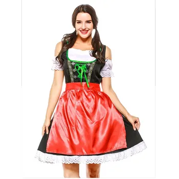 Nemčija Oktoberfest Dirndl Natakarica Kostum Halloween Bavarski Carnival Party Cosplay Pivo Dekle Devica Fancy Oblačenja