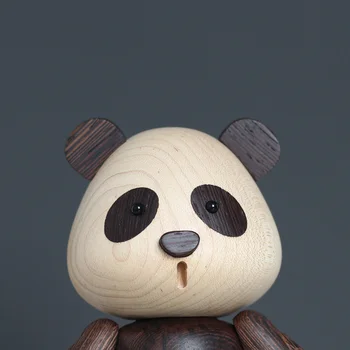 Nordijska Sodobne Lesene Panda Figur Srčkan Živali Lesa Lutke Doma Namizno Dekoracijo Pribor, Igrače, Ročna Dela Ustvarjalne Darila