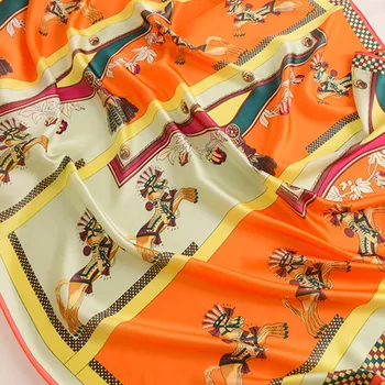 Nov slog 2019 Moda Headscarf Kitajske Svile Jeseni in pozimi Lady Popular trak Tiskanja svileni šal Ženske zaščito pred soncem Plaži Šal