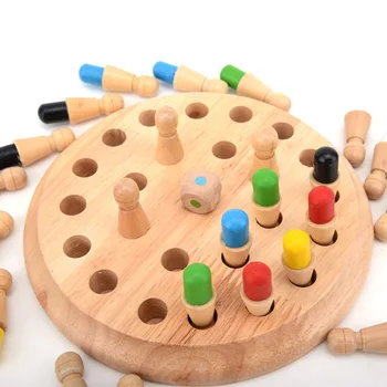 Nove Lesene Memory Match Palico Igra Šah Zabavno Blok Igre Izobraževalne Barve Kognitivne Sposobnosti, Igrače Za Otroke, Otroci Darilo