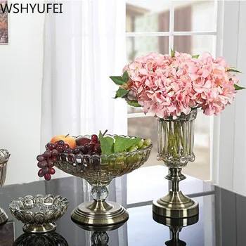 Novi Modni stil steklena vaza Dnevna soba cvetlični aranžma Office desktop visoko-kakovostni razred dekoracijo Studio dekoracijo WSHYUFEI