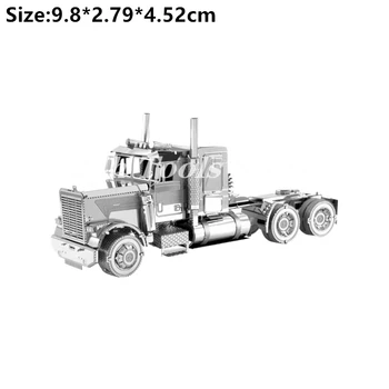 Novo FLC z Dolgim Nosom Tovornjak 3D Kovinskih Ugank Model Kompleti Freightl Smetišče Snežni Plug DIY Laser Jigsaw Cut Odraslih Otrok Božič Odraslih
