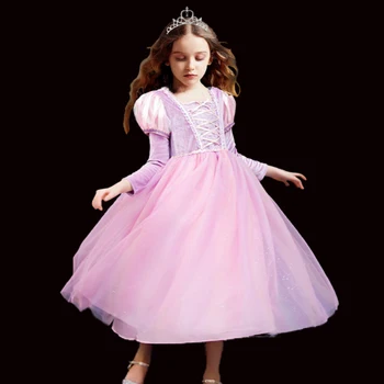 Novo Leto, Božič Dekleta Elsa Fancy Obleko Pravljice Malčka Rapunzel Obleko Gor Otrok Princesa Kostum Rojstni Dan Puhasto Girl Obleke