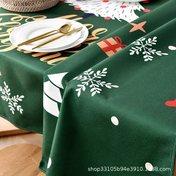 Novo Leto, Božič Prtom, Kuhinjo, Jedilno Mizo Dekoracije Doma Pravokotne Stranka Tabela Zajema Božični Okraski