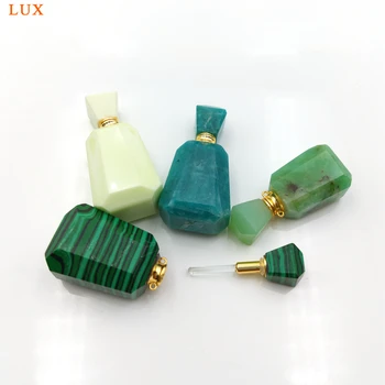 Obrazi malahit aquamarines tehtnica Naravnih Draguljev kamen Stekleničke Parfuma zelena agates obesek za ženske ogrlico, zaradi česar