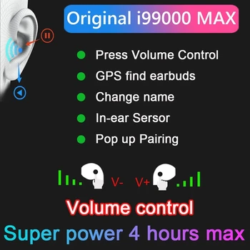 Original i99000 MAX TWS Brezžične Slušalke Air2 Preimenuj Bluetooth 5.0 Slušalke Super Bass Čepkov PK i99999 TWS i90000 Max i12 tws