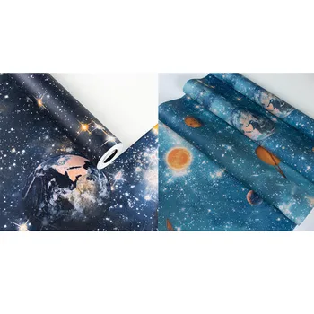Otroci Soba Stenske Nalepke, 3D Freske Star Planet Vesolje Prostor Ozadje Star Mejo Nebo Ozadje otroški Sobi
