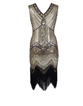Padec ladijskega prometa meri S-XL 1920 Zaklopnica Obleka za Prom Obleke Veliki Gatsby Stranka Sequins Večer Ženske Obleke