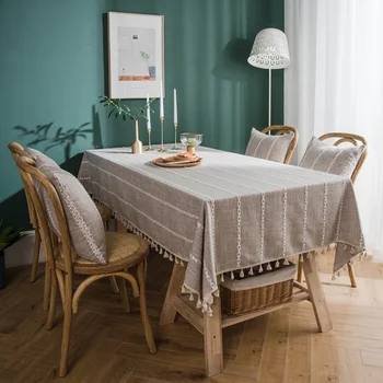 Pastorala dekorativne rjuhe z tassel vezene pravokotne siva/mizico krpo svate vrtna miza pokrov