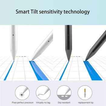 Pisalo ipad svinčnik z USB Tip-c Polnjenje & Občutljivost Tilt & Palm Zavrnitev za 2018-2021 iPad ABS Materiala