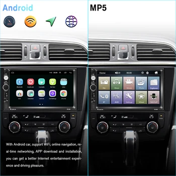 Podofo 2din Android Avto Radio, GPS, WiFi 2DIN Avto Multimedijski Predvajalnik autoradio Za TOYOTA Volkswagen GOLF, Hyundai Nissan CR-V, Kia