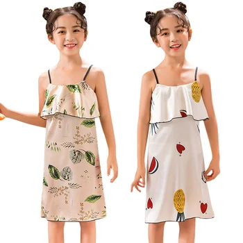Poletje Otroci Dekle Nightgowns Risanka Tiskanja Sleepwear Obleke Nove Otrok Brez Rokavov Priložnostne Pižamo Nightgown Moda Obleko