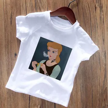 Poletje Otroci Majica Zabavno, Smešno Princesa T Shirt Girls Moda Priložnostne Fant Tshirt Harajuku Korejski Design Krog Vratu T Shirt Za Otroke