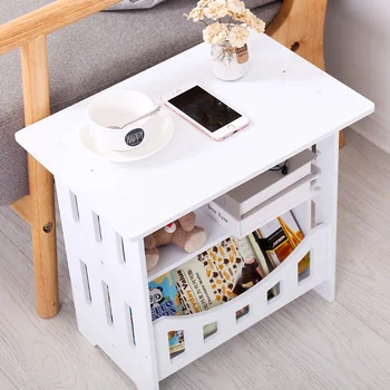 Preprosto Majhno mizice za Shranjevanje Kavč Strani Mini Kvadratnih Tabela Skupščine, Dnevna Soba, Pohištvo, Bela Votlih Design