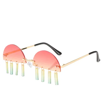 Punk Rimless Gradient sončna Očala Ženske 2020 Nov Modni Majhen Okvir Rimless sončna Očala Ženski Chic Vintage Očala UV400