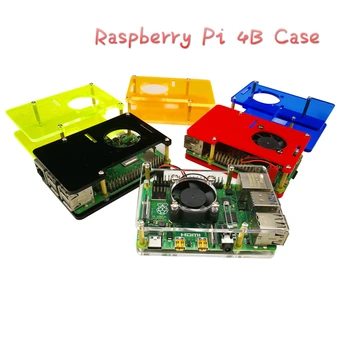 Raspberry Pi 4 Case Polje Lupine Stanovanjskih Plastični Pokrov z Hladilni Ventilator Lupini Ohišje Multi-color Za Raspberry Pi 4 Model B