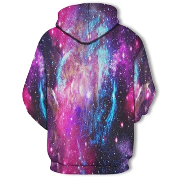 Različnih stilov in modelov Prostor Galaxy 3d hoodies Moških in žensk 3D hoodies natisnjeni vijoličaste meglice oblak hoodies v jeseni in wi