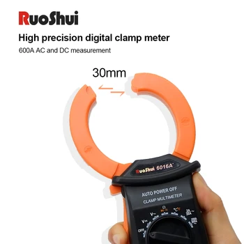 RuoShui 6016A+ Objemka merilnik samodejno območju AC DC Napetosti tok voltmeter Ampermeter Ohm Temp Kapacitivnost Hz Tester objemka Ampermeter