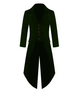 S-5XL Plus Velikost Moški Plašč Moda Steampunk Letnik Tailcoat Suknjič Gothic Viktorijanski Frock Plašč Moški Enotna Kostum