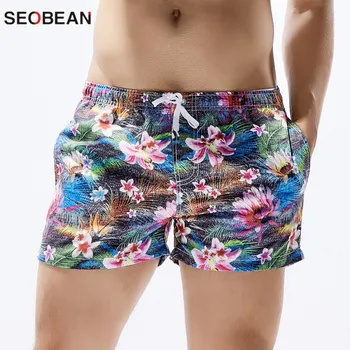 SEOBEAN blagovne znamke pisane hlače za moške board kratke hlače moški prosti čas summer beach hlače, kopalke za moške
