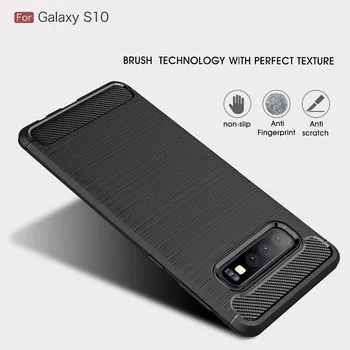 Shockproof Mehke Silikonske Za Samsung Galaxy S8 S10 S10 Lite S9 Plus Opomba 8 9 Ogljikovih Vlaken TPU Risanje Materiala, Telefona Primerih Pokrov