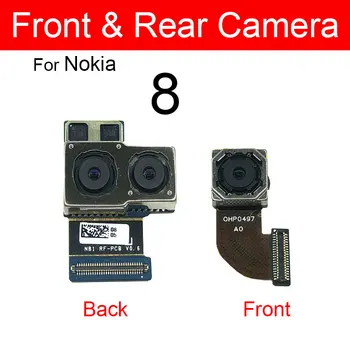 Sprednji In Nazaj, Kamera Zadaj Model Za Nokia 7 7.1 Plus X7 8.1 8 Sirocco Mala Kamera + Glavni Velik Fotoaparat Flex Kabel Nadomestni Deli
