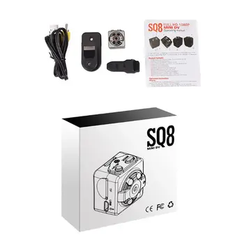 SQ8 Mini Video Kamero, 1080P HD Night Vision Senzor Gibanja Telesa DVR Mikro Kamero