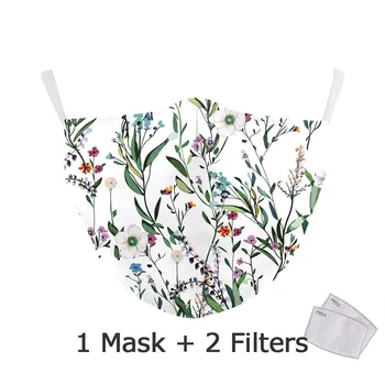 Stroj Black Usta Masko Pm2.5 Filter cvet Tiskanja Maske Windproof Usta Žarilna Masko Moda Masko