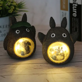 Studio Ghibli Živahen Stran Totoro Številke Modela Igrača LED Nočna Lučka Igrača Anime Totoro Star Smolo Doma Dekoracijo Otroci Igrače Darilo