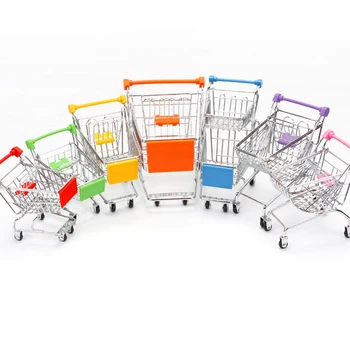 Supermarket Strani Voziček Mini Košarica Namizno Dekoracijo Za Shranjevanje Igrač Darilni Nakupovanje Pripomoček Voziček Način Shranjevanja Roza Otrok