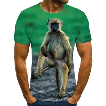 T-majice 3D moški ženske 2020 Poletje Natisnjeni Živali Opica T-shirt Kratek Rokav Smešno Oblikovanje Priložnostne Vrhovi Tees graphic T-shirt