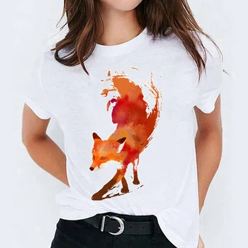 T-majice Vrh za Ženske Akvarel Perja Ptic Risanka 90. letih Priložnostne Tiskanja Lady Ženska Graphic Majica s kratkimi Rokavi Ženske Ženski Tee T-Shirt