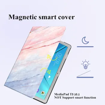 T5 10 Marmorja Literarnih Listov Smart Pokrovček usnjena torbica Za Huawei MediaPad M5 10 pro /M5 10.8 8.4