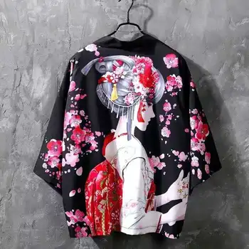 Tanko Japonski Yukata Azijskih Ženska Oblačila Kimono Jopico Majica Tradicionalni Japonski Zaščito Pred Soncem Kimonos Jakna Ženske Haori