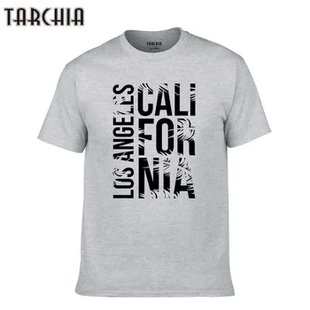 TARCHIA 2021 Bombaža, Kratek Rokav Poletje T Shirt Los Angeles, California Priložnostne Slim Fit Moški Plus Velikost Tees Vrhovi Homme Tiskanja Vrhovi