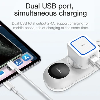 TOTU EU/UK Dvojni Polnilnik USB Adapter Za Apple iPhone X XS MAX 2.4 Polnjenje Za Samsung Mobilni telefon Huawei Steno Potovalni Adapter