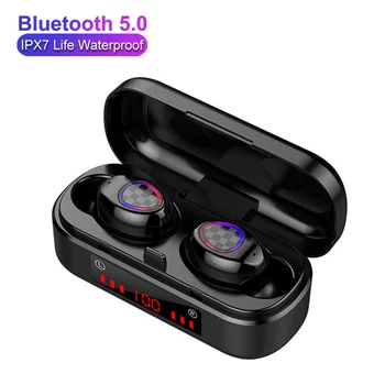 TWS Bluetooth V5.0 Slušalke Brezžične Slušalke HIFI Čepkov 9D Bas Stereo Zvok Športne Slušalke Neprepustna Za iOS Android