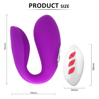 U Obliko Vibrator Za Ženske, Moške, Brezžični Daljinski 12 Hitrost Vodoodporni Vibrator Za Klitoris In G-Spot Stimulacije Za Odrasle Sex Igrača Spusti Ladje