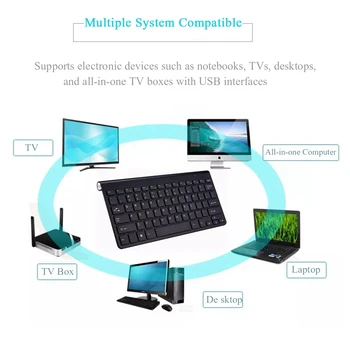 Ultra tanek 2.4 G Brezžično Tipkovnico in Miško, da Nastavite Večpredstavnostna Škarje Tipke Tipkovnice Miške Combo Set za Laptop Notebook Namizje