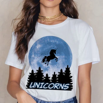 Unicornio Samorog Majica s kratkimi rokavi Ženske Kawaii Harajuku T-shirt Ullzang Kratek Rokav za Dekle Tshirt Vrh Tees Poletje Modni Ženski Srčkan