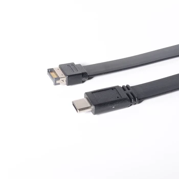 USB 3.1 Sprednji Plošči Glave Tip E Moški-Tip C moški Priključek Razširitev Žice ravno Kabel Adapter za Polnjenje in prenos Podatkov